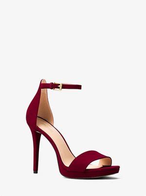 Michael Kors Hutton Sandals in Oxblood Suede 